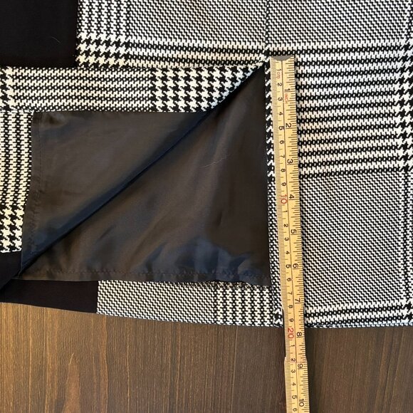 NWT H&M Sleeveless Midi Houndstooth-paneled Sheath Dress, Size 12 - Picture 15 of 15